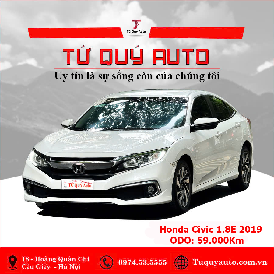 Xe Honda Civic 1.8 E 2019 - Trắng