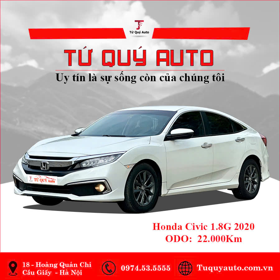 Xe Honda Civic G 1.8 AT 2020 - Trăng