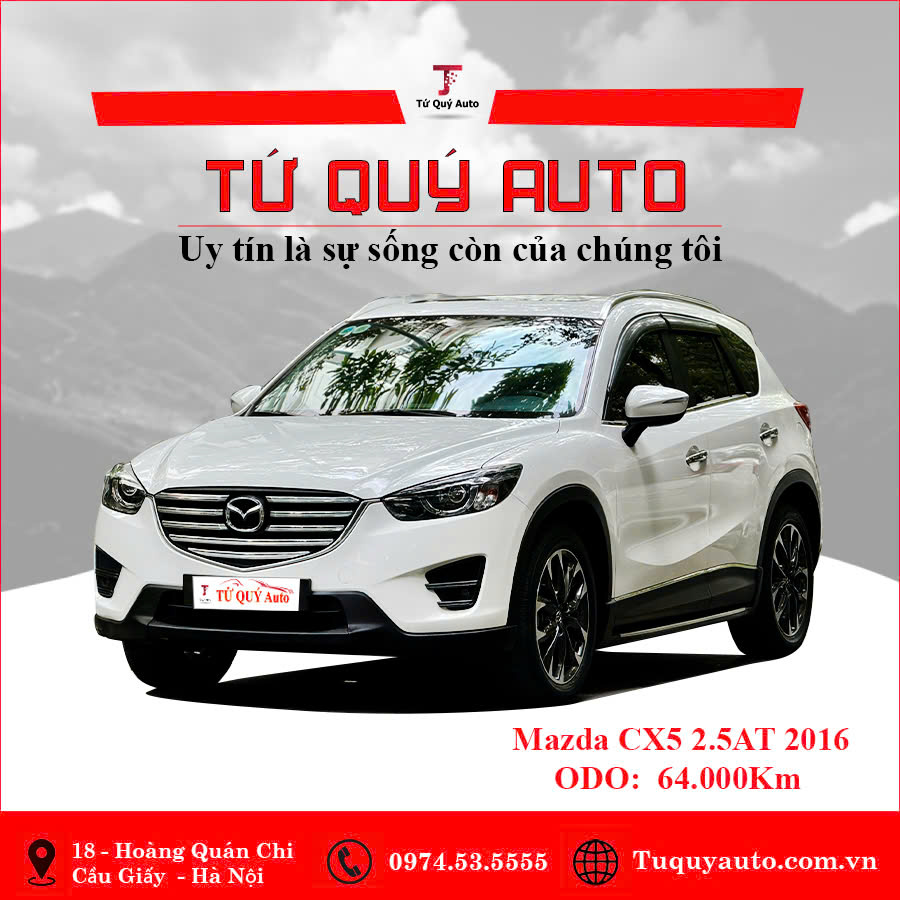 Xe Mazda CX5 2.5 AT 2WD 2016 - Trắng