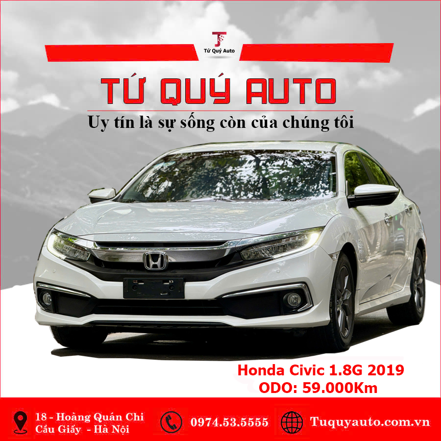 Xe Honda Civic G 1.8 AT 2019 - Trắng