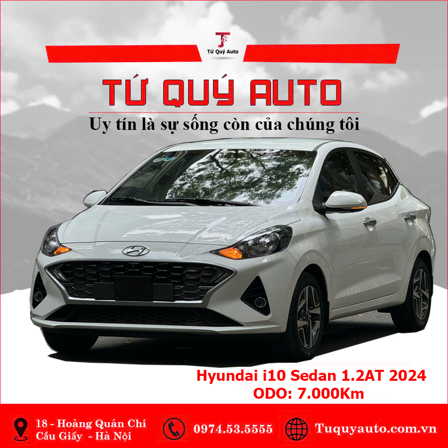 Xe Hyundai i10 Sedan 1.2 AT 2024 - Trắng
