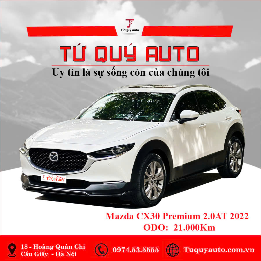 Xe Mazda CX 30 Premium 2.0 AT 2022 - Trắng