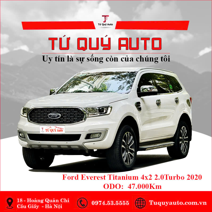 Xe Ford Everest Titanium 2.0L 4x2 AT 2020 - Trắng