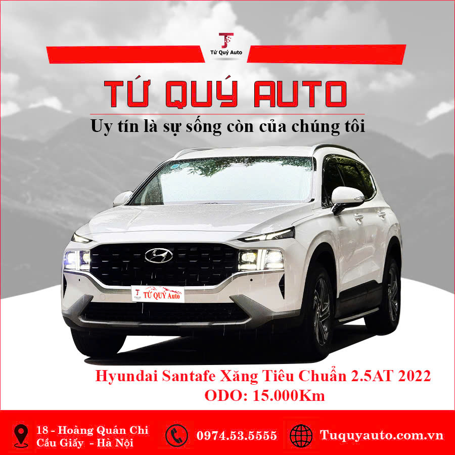 Xe Hyundai SantaFe Tiêu chuẩn 2.5L 2022 - Trắng