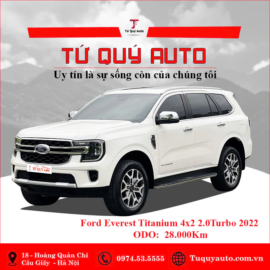 Xe Ford Everest Titanium 2.0L 4x2 AT 2022 - Trắng