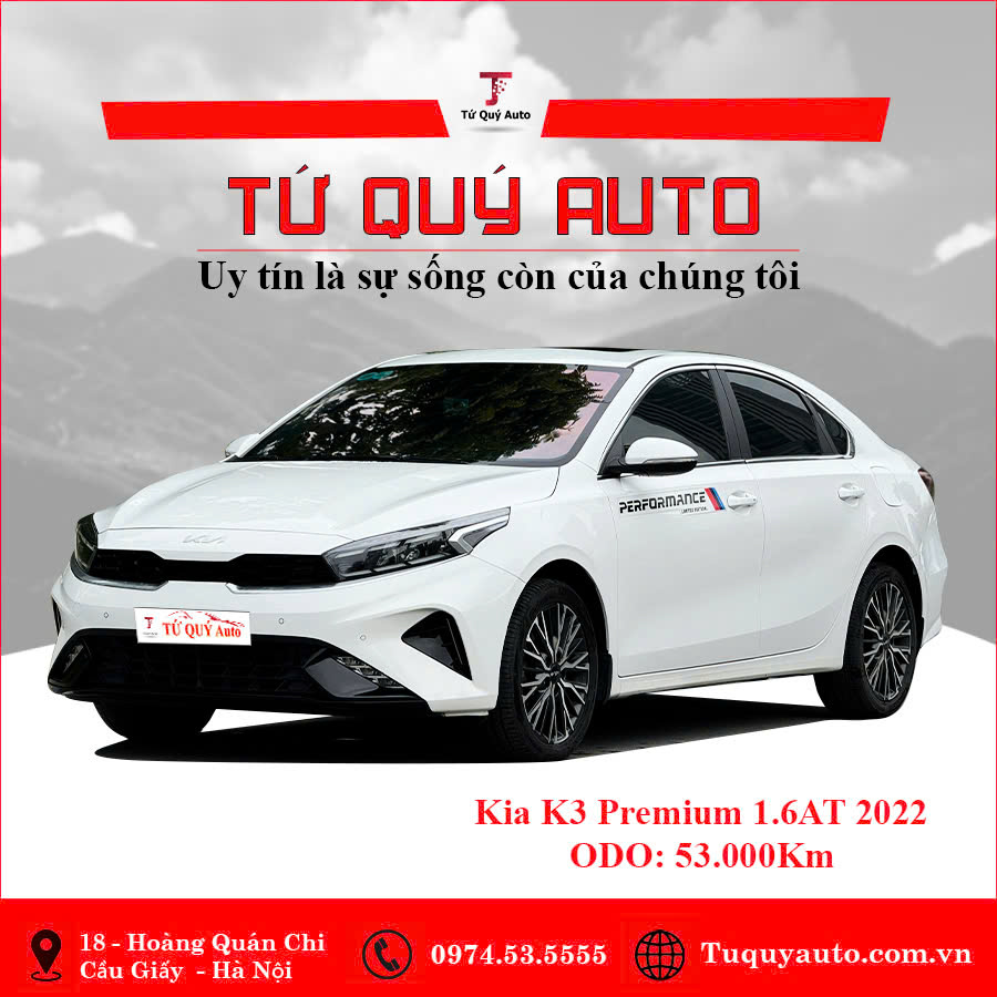 Xe Kia K3 Premium 1.6 AT 2022 - Trắng