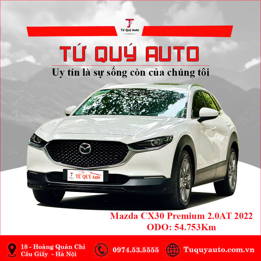 Xe Mazda CX 30 Premium 2.0 AT 2022 - Trắng