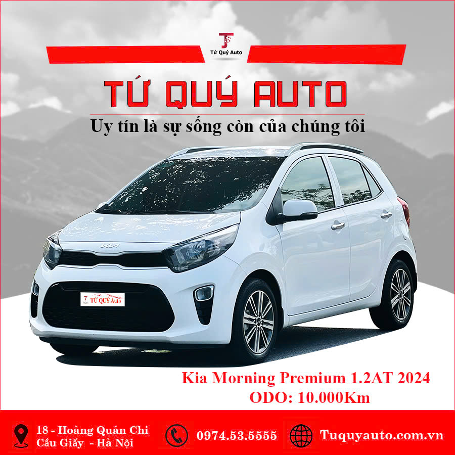 Xe Kia Morning Premium AT 2024 - Trắng