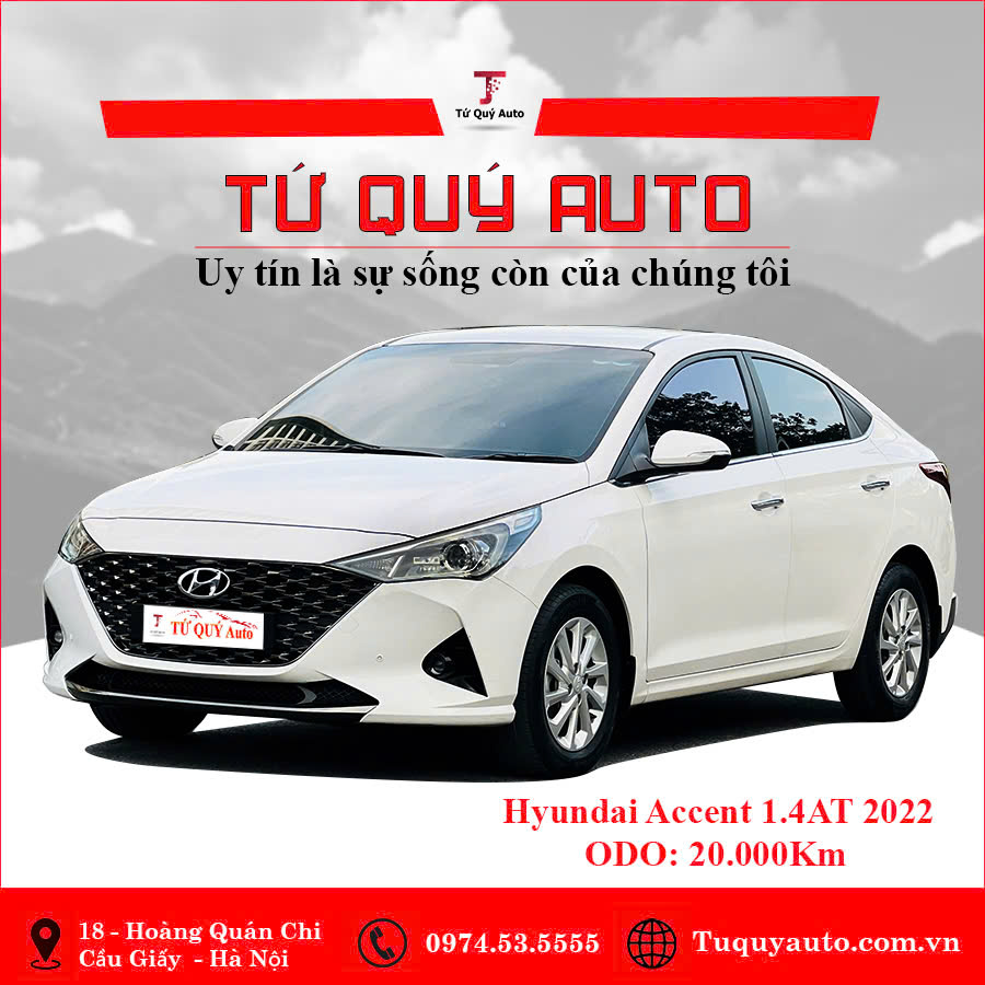 Xe Hyundai Accent 1.4 AT 2022 - Trắng