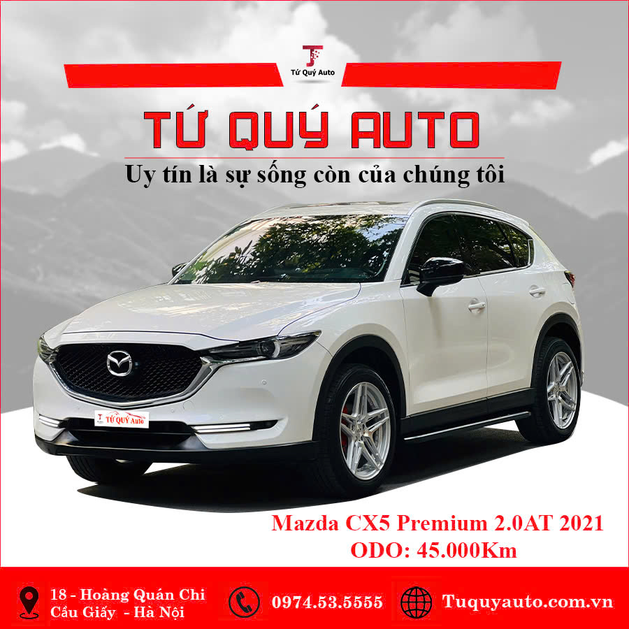 Xe Mazda CX5 Premium 2.0 AT 2021 - trắng