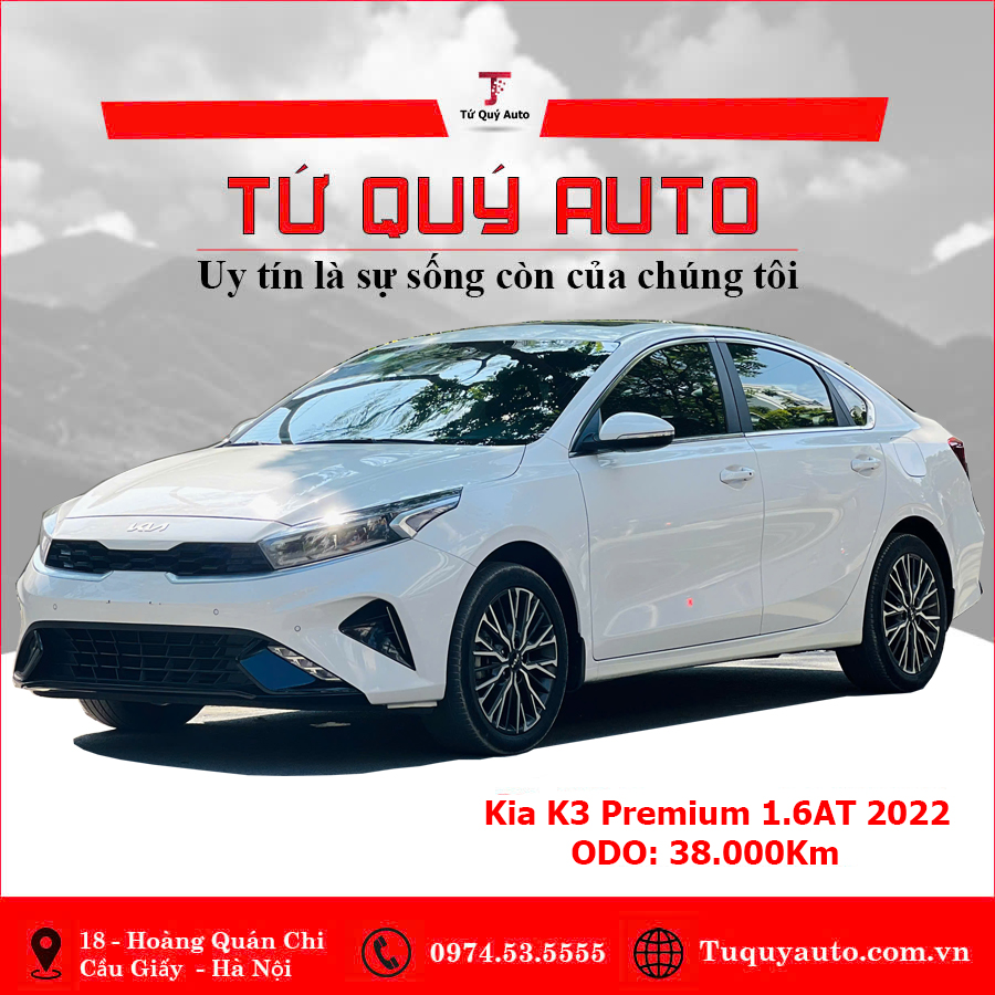 Xe Kia K3 Premium 1.6 AT 2022 - Trắng