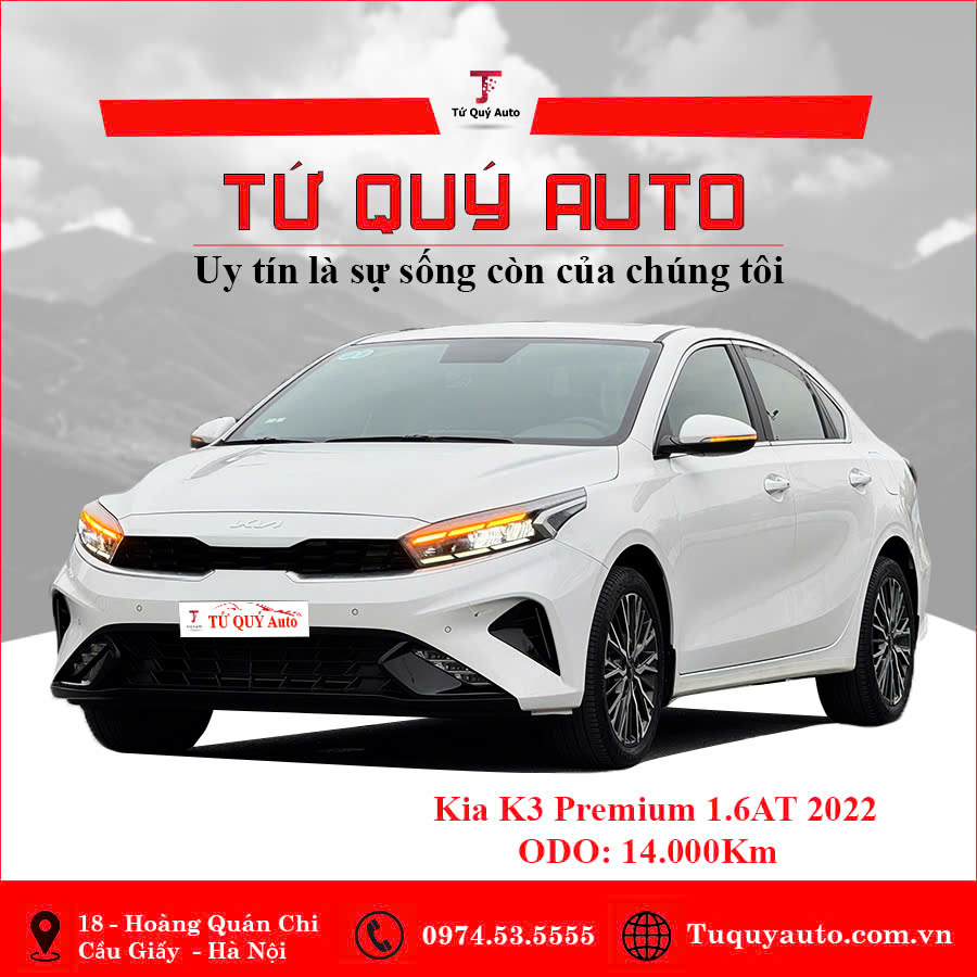 Xe Kia K3 Premium 1.6 AT 2022 - Trắng
