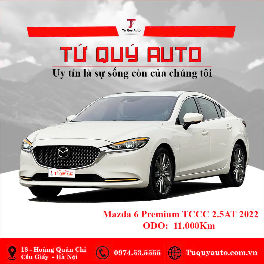 Xe Mazda 6 Signature Premium 2.5 AT 2022 - Trắng