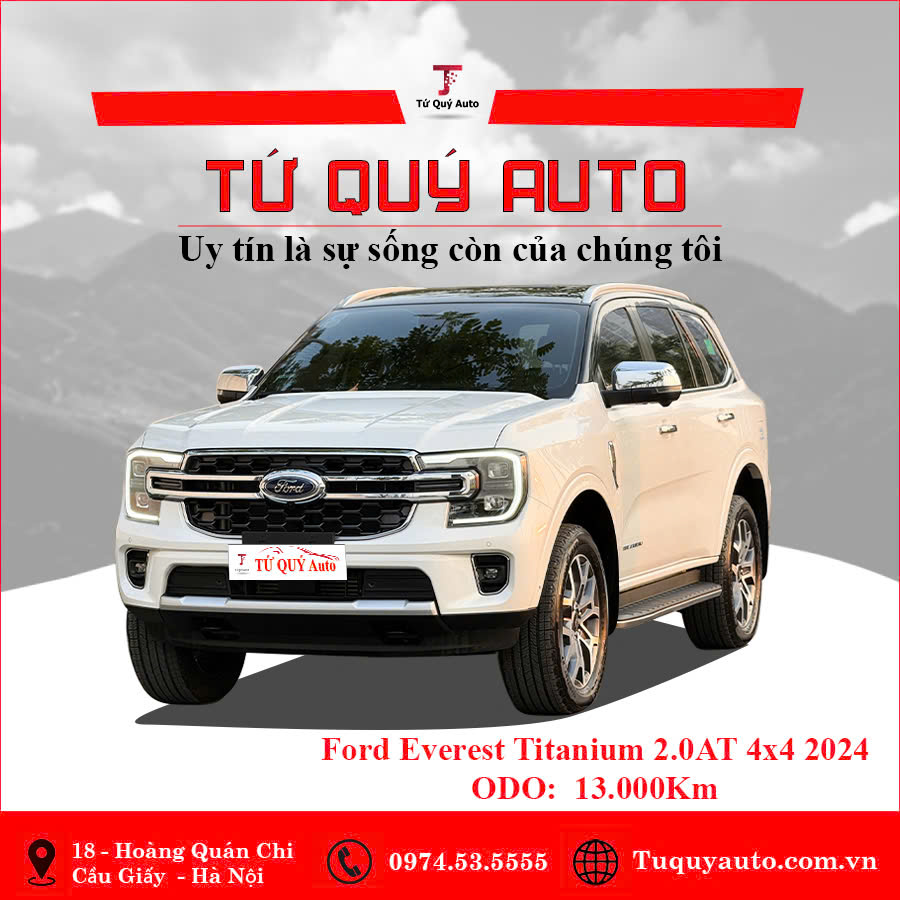 Xe Ford Everest Titanium 2.0L 4x4 AT 2024 - Trắng