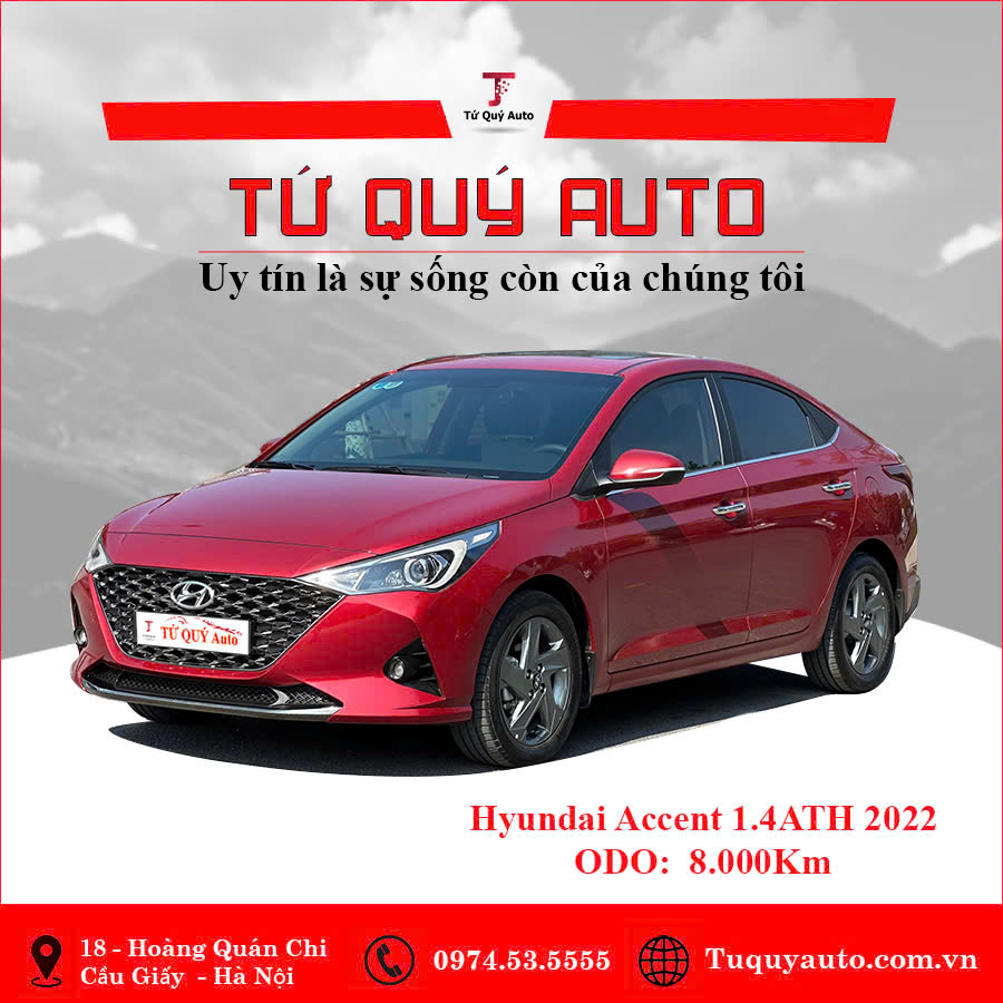 Xe Hyundai Accent 1.4 AT Đặc Biệt 2022 - Đỏ