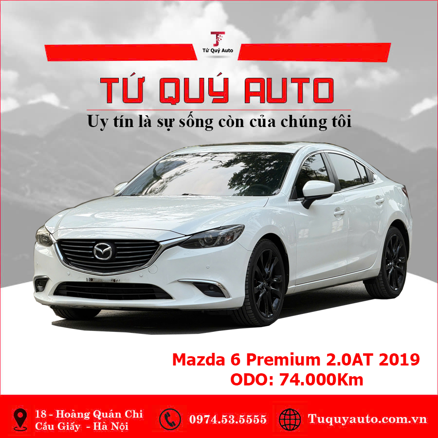 Xe Mazda 6 Premium 2.0 AT 2019 - Trắng