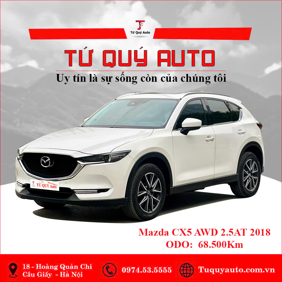 Xe Mazda CX5 2.5 AT AWD 2018 - Trắng