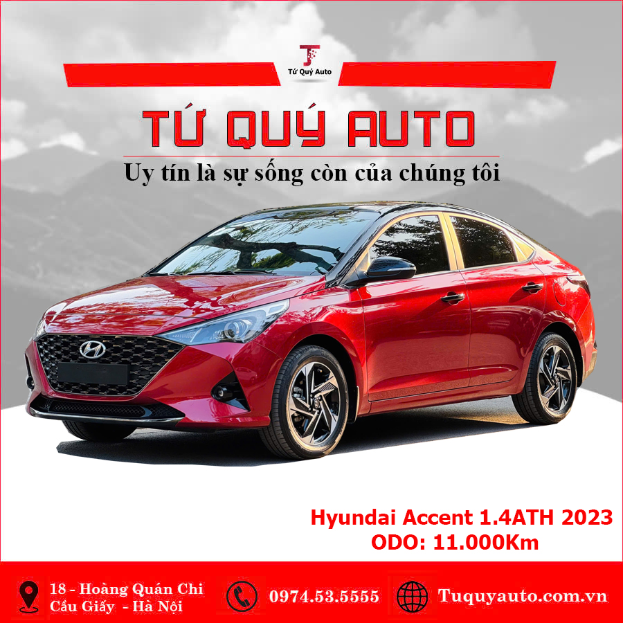 Xe Hyundai Accent 1.4 AT Đặc Biệt 2023 - Đỏ