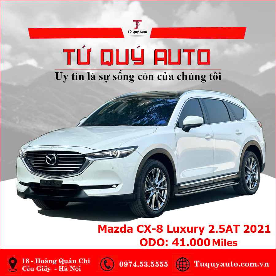 Xe Mazda CX8 Luxury 2.5AT 2021 - Trắng