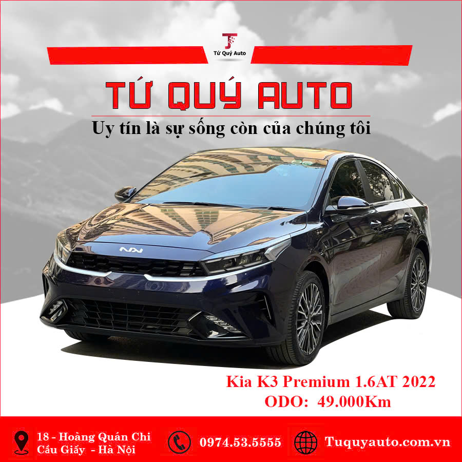 Xe Kia K3 Premium 1.6 AT 2022 - Xanh Đen