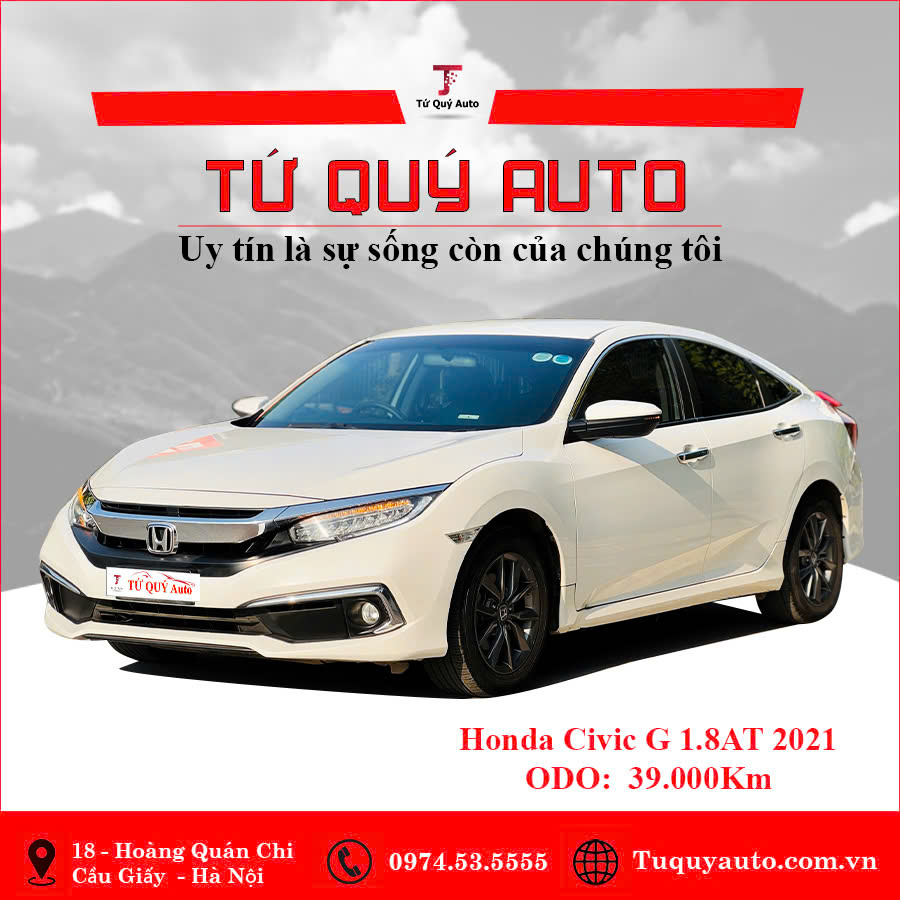 Xe Honda Civic G 1.8 AT 2021 - Trắng