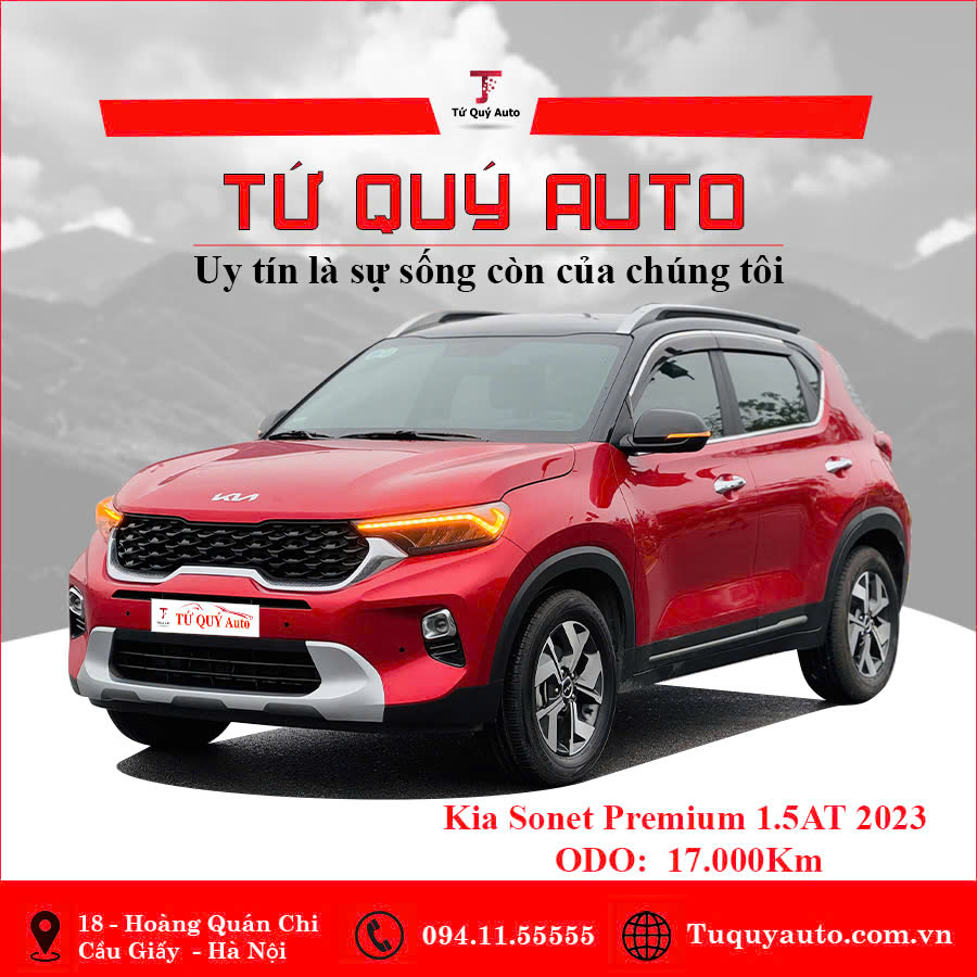 Xe Kia Sonet Premium 1.5 AT 2023 - Đỏ