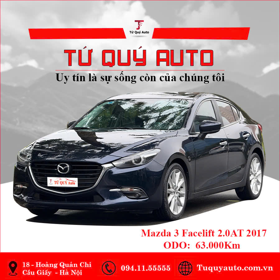 Xe Mazda 3 Facelift 2.0 AT 2017 - Xanh Đen