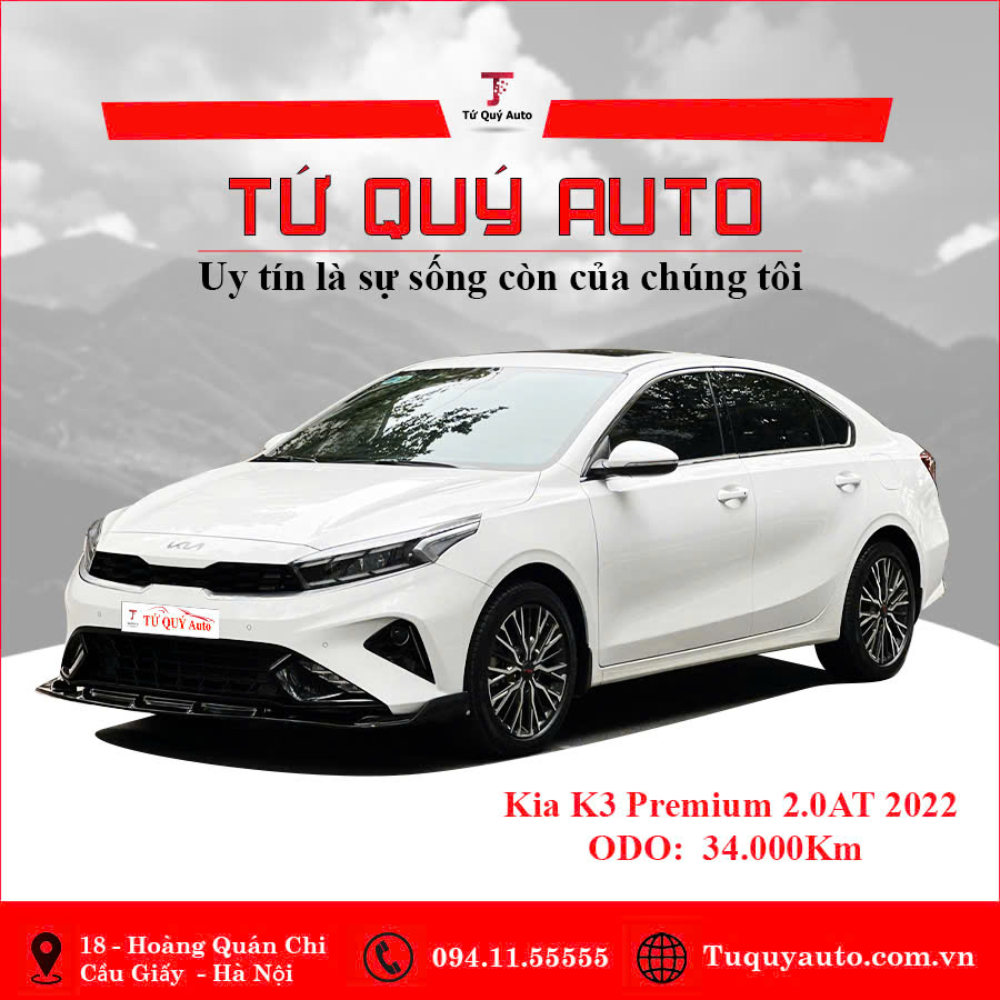 Xe Kia K3 Premium 2.0 AT 2022 - Trắng