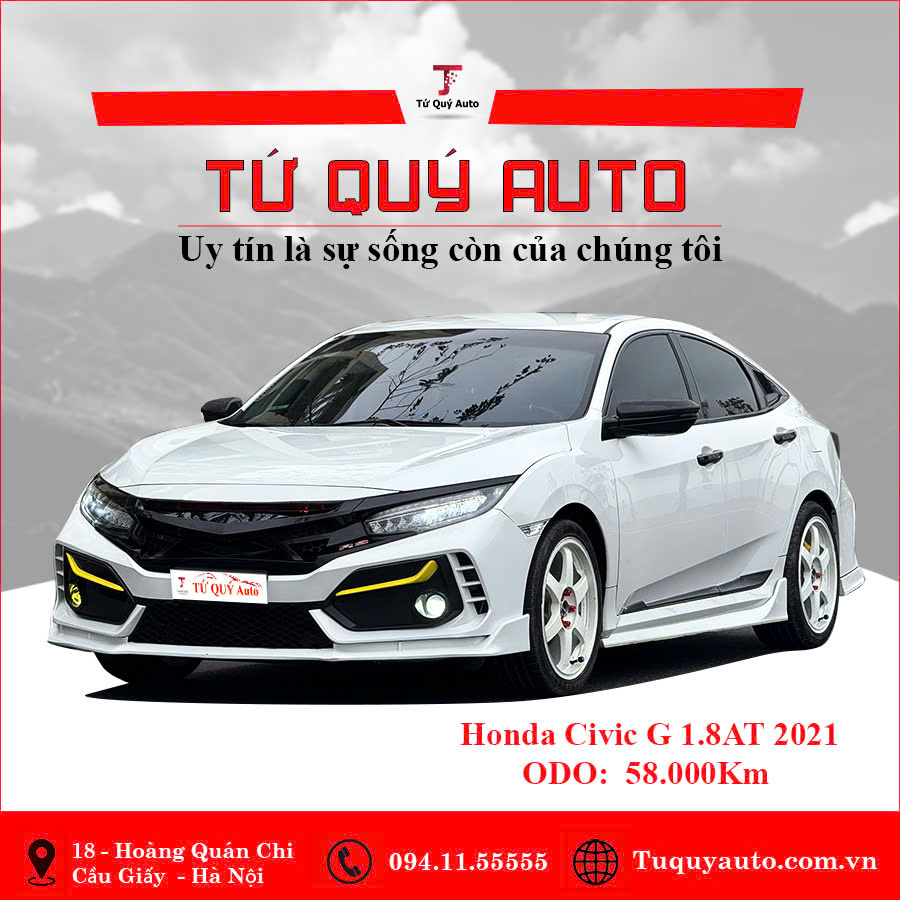 Xe Honda Civic G 1.8 AT 2021 - Trắng