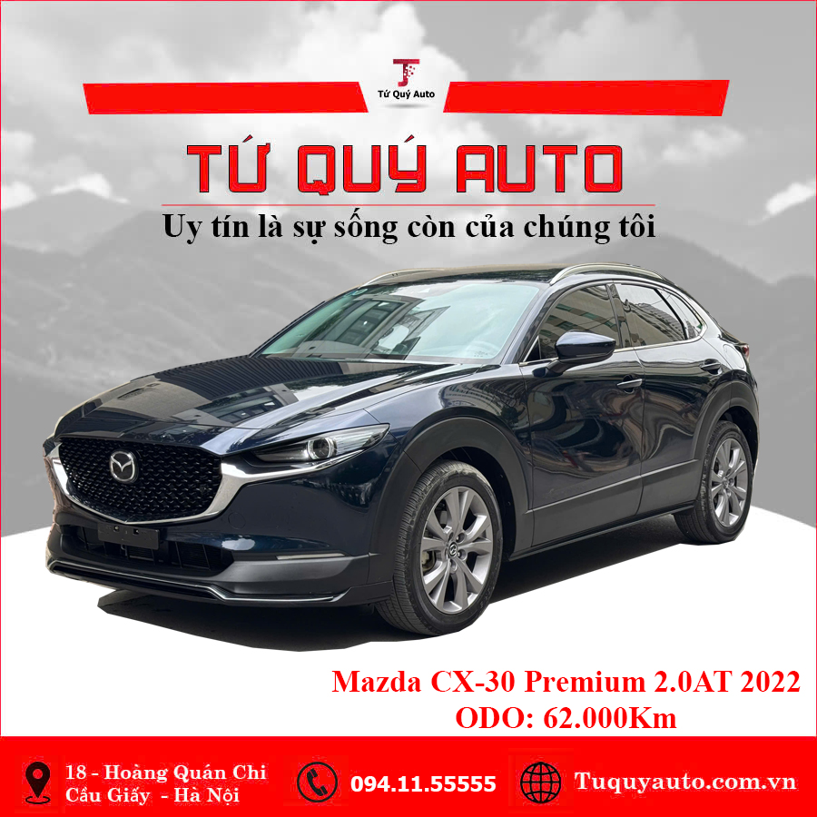 Xe Mazda CX 30 Premium 2.0 AT 2022 - Xanh Đen