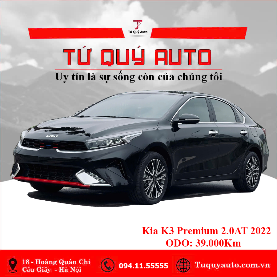 Xe Kia K3 Premium 2.0 AT 2022 - Đen
