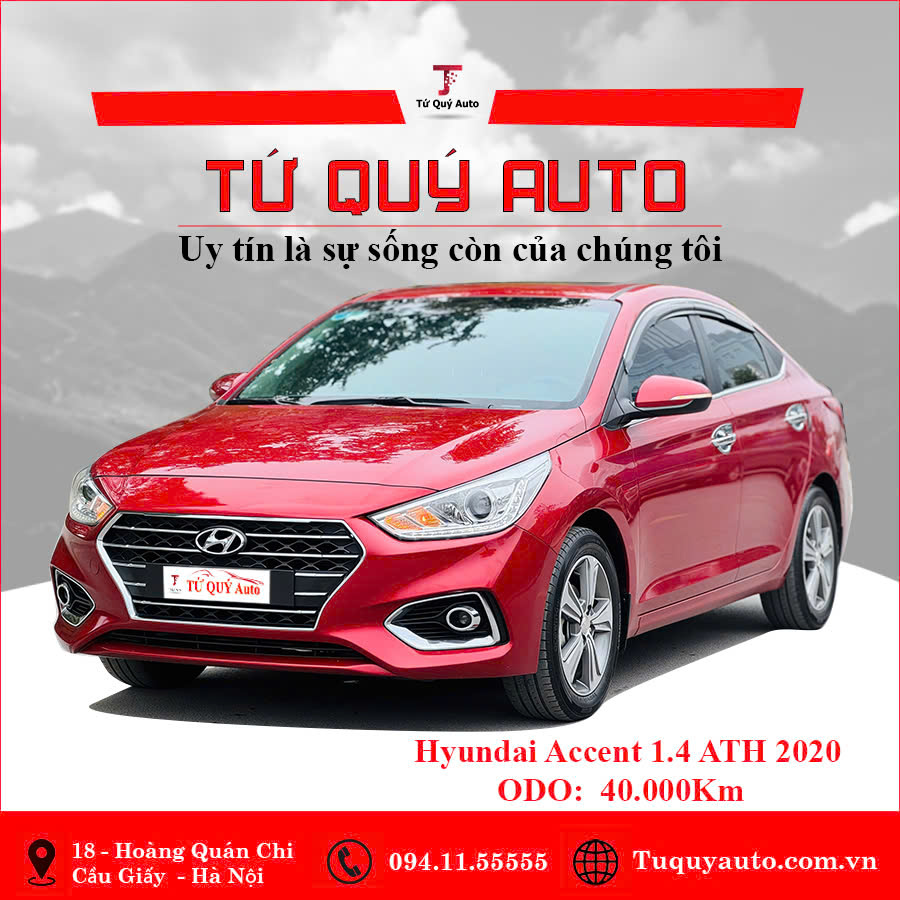 Xe Hyundai Accent 1.4 AT Đặc Biệt 2020 - Đỏ