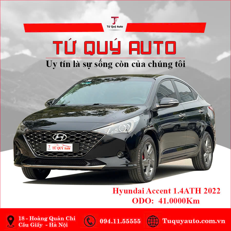 Xe Hyundai Accent 1.4 AT Đặc Biệt 2022 - Đen