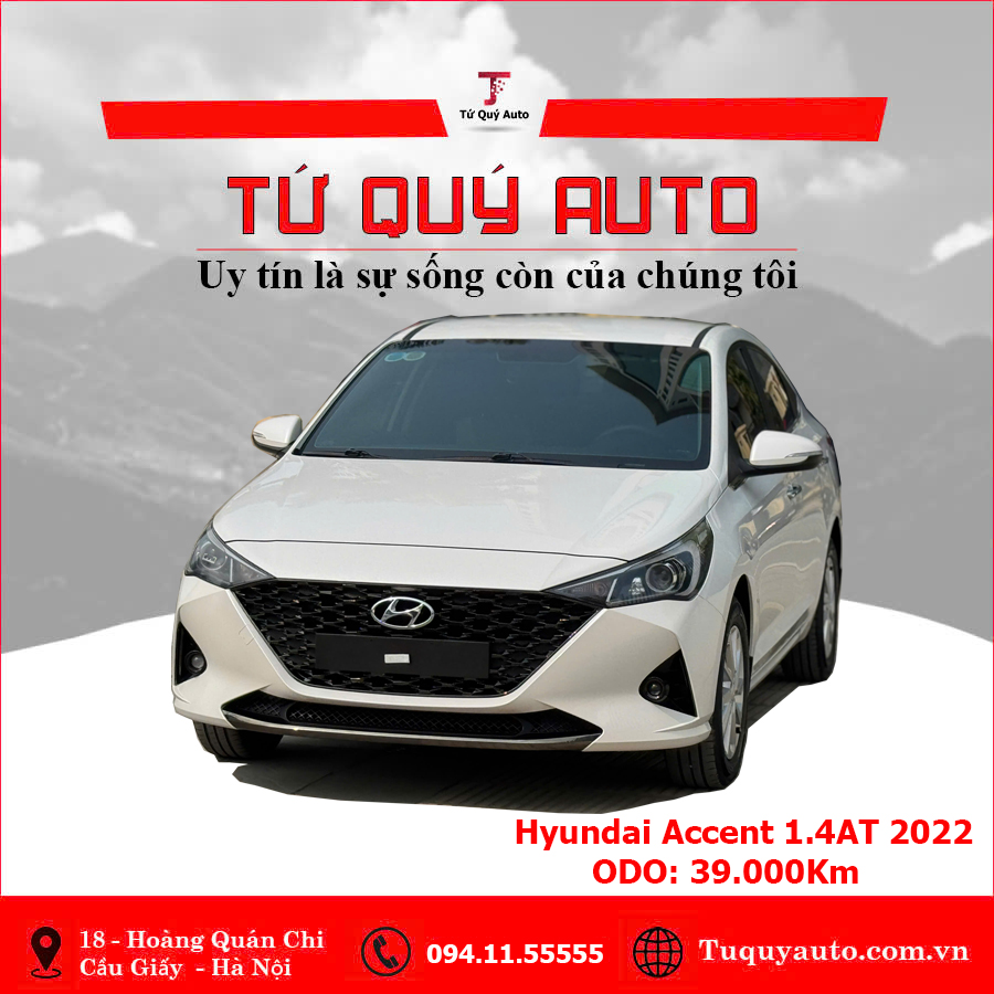 Xe Hyundai Accent 1.4 AT 2022 - Trắng