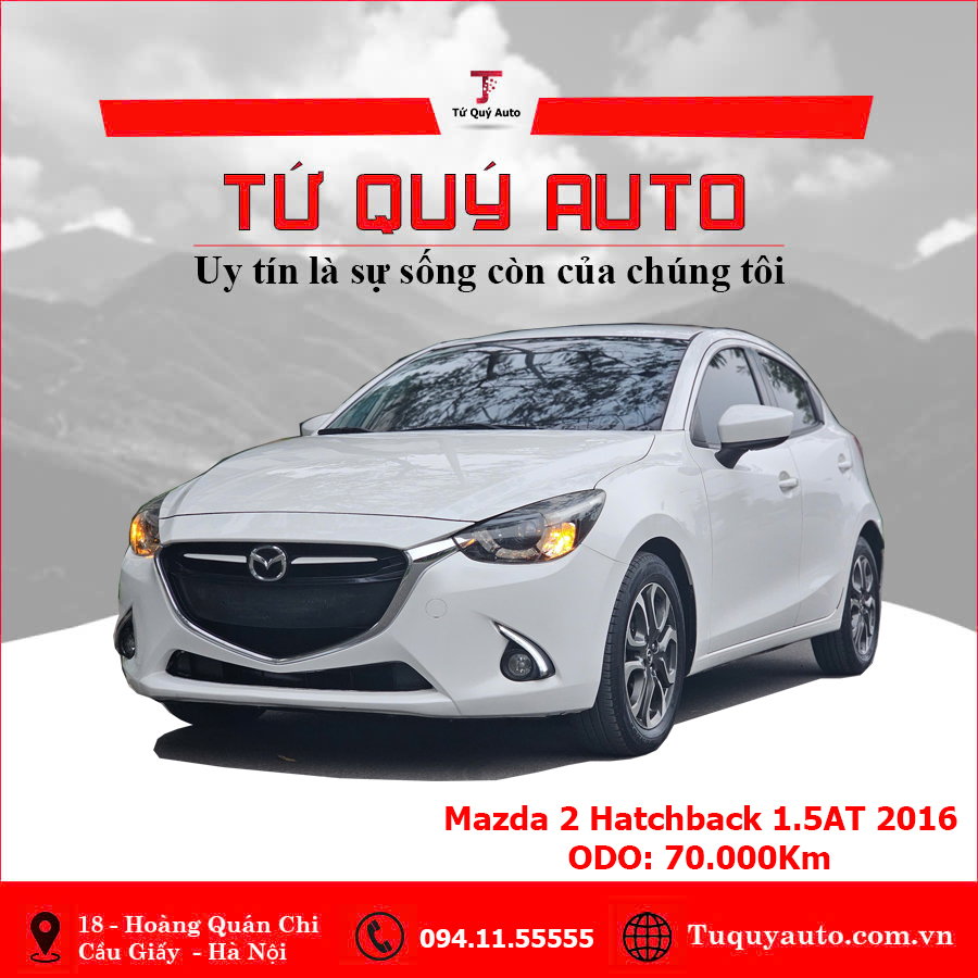 Xe Mazda 2 Hatchback 1.5 AT 2016 - Trắng