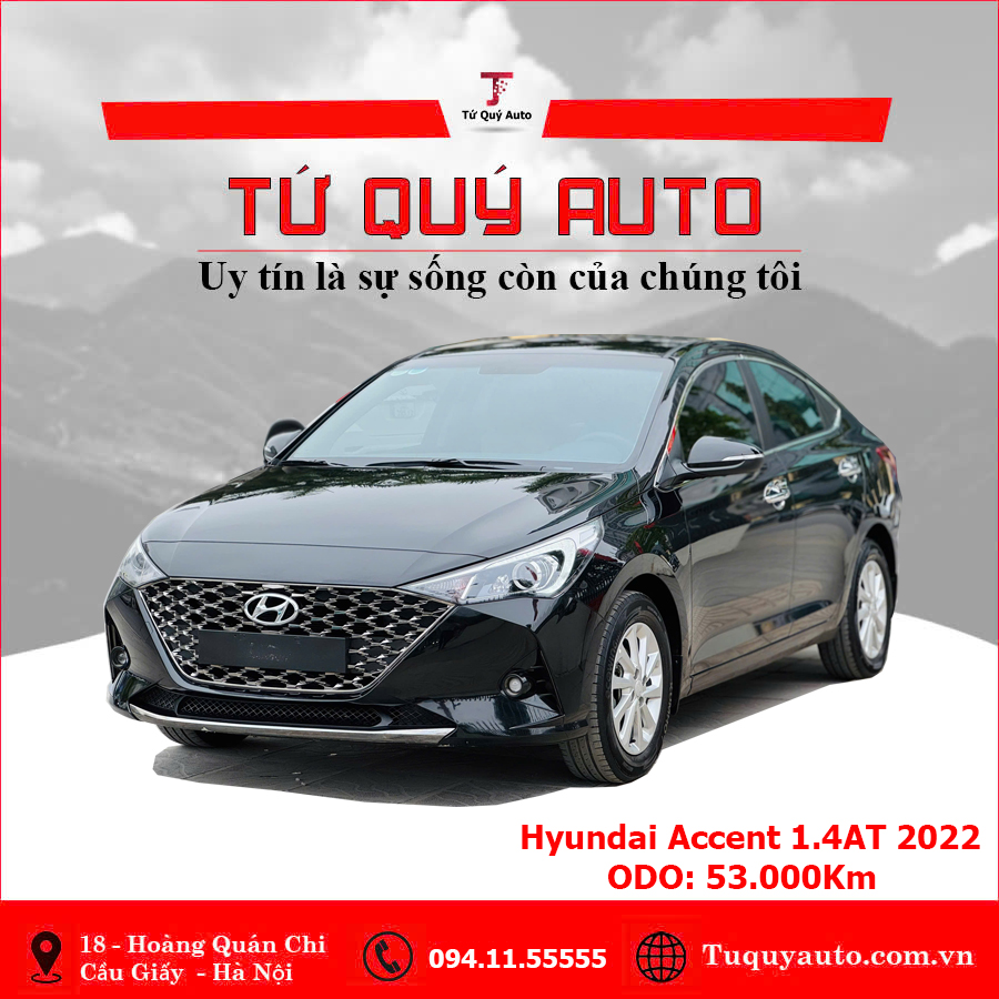 Xe Hyundai Accent 1.4 AT 2022 - Đen