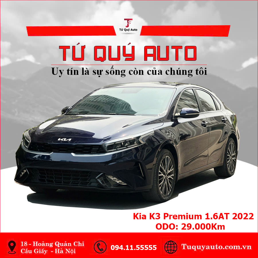 Xe Kia K3 Premium 1.6 AT 2022 - Xanh Đen