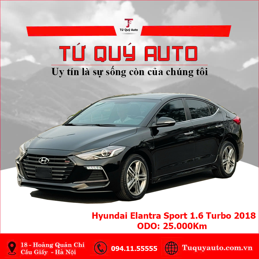 Xe Hyundai Elantra Sport 1.6 AT 2018 - Đen