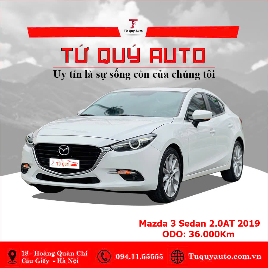 Xe Mazda 3 Sedan 2.0AT 2019 - Trắng