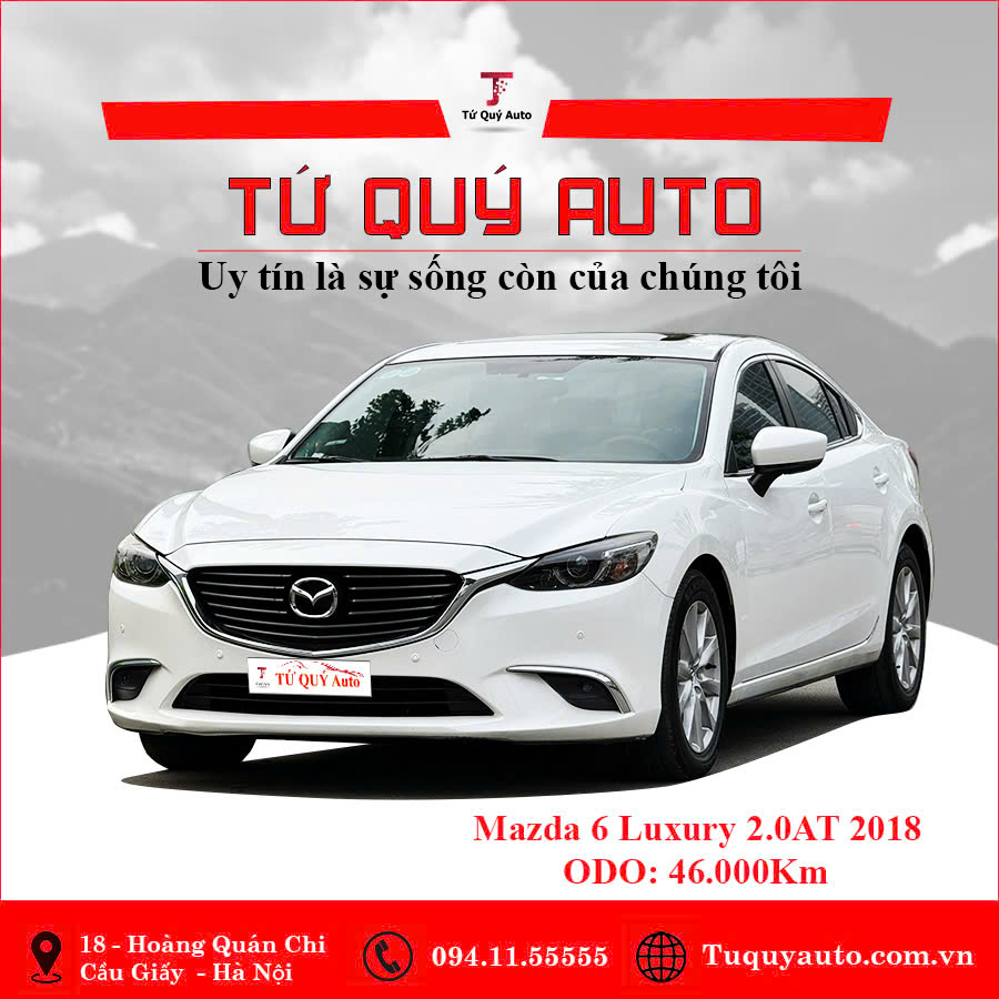 Xe Mazda 6 Luxury 2.0AT 2018 - Trắng