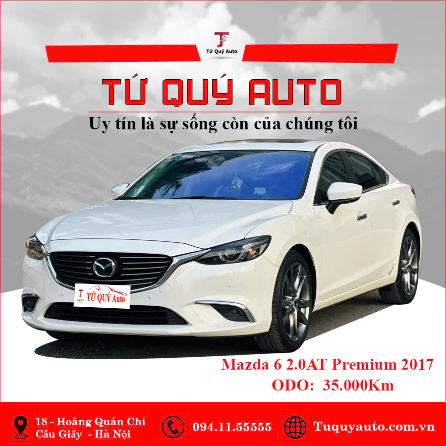 Xe Mazda 6 2.0L Premium 2017 - Trắng