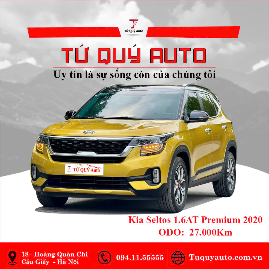 Xe Kia Seltos Premium 1.6 AT 2020 - Vàng Chanh