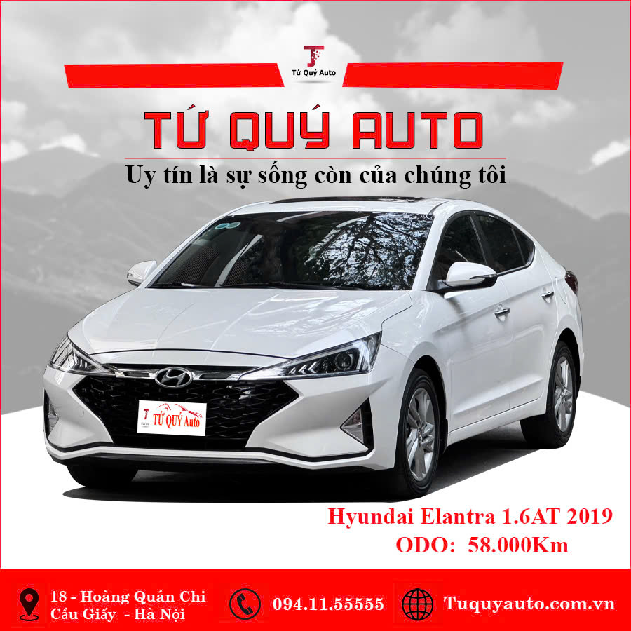 Xe Hyundai Elantra 1.6 AT 2019 Form 2020 - Trắng