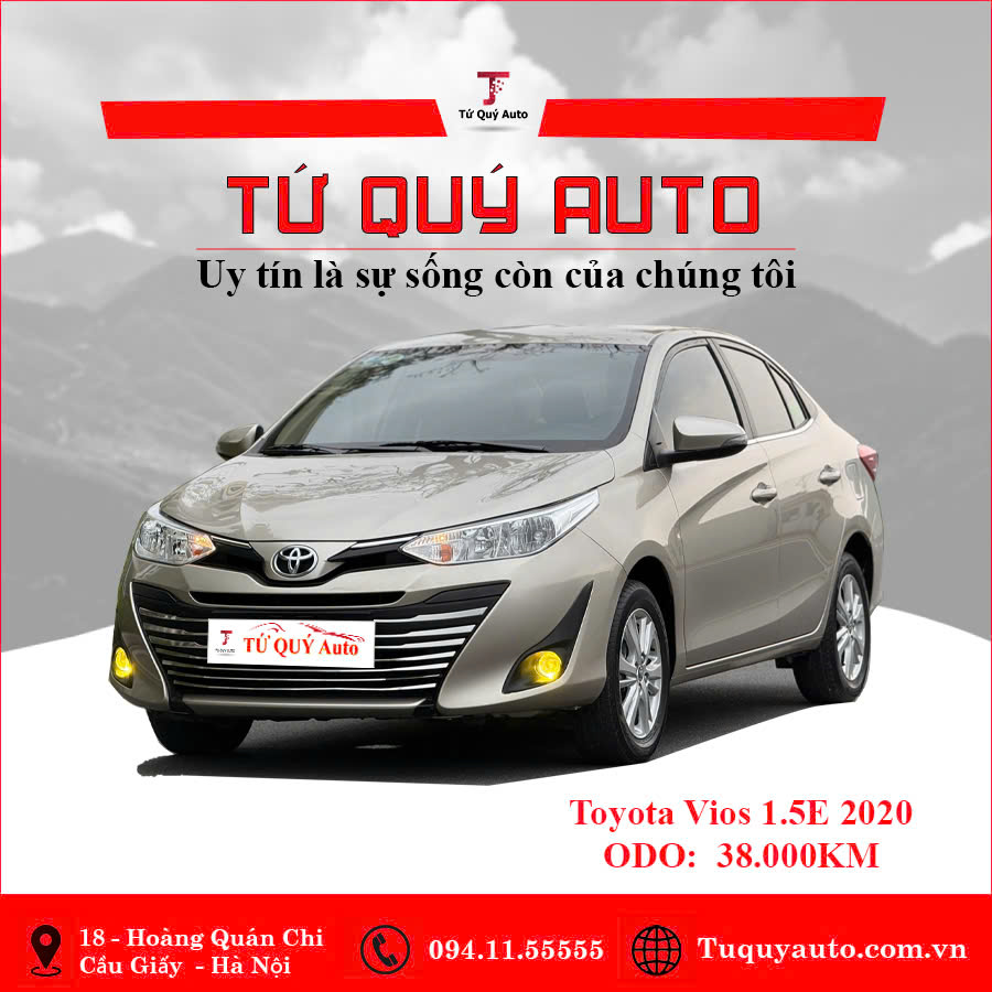 Xe Toyota Vios 1.5E CVT 2020 - Vàng Cát