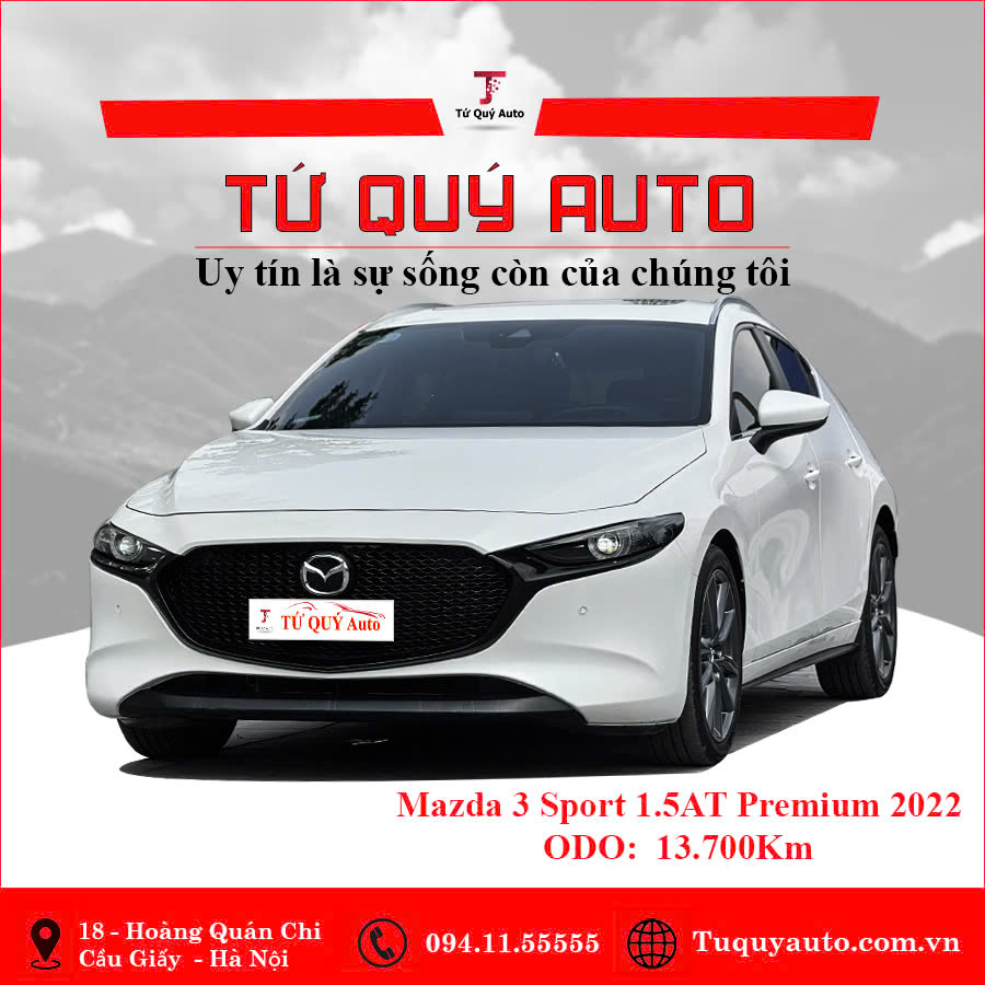 Xe Mazda 3 1.5L Sport Premium 2022 - Trắng