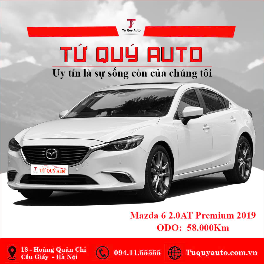 Xe Mazda 6 Premium 2.0 AT 2019 - Trắng