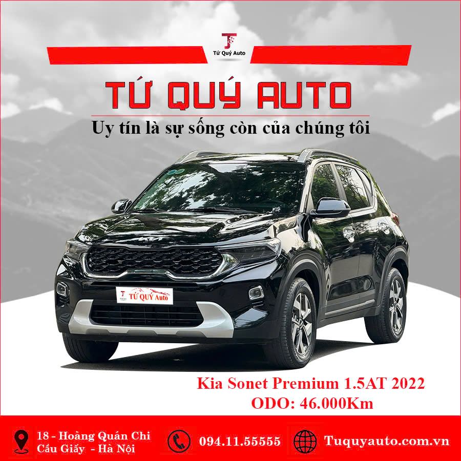 Xe Kia Sonet Premium 1.5 AT 2022 - Đen