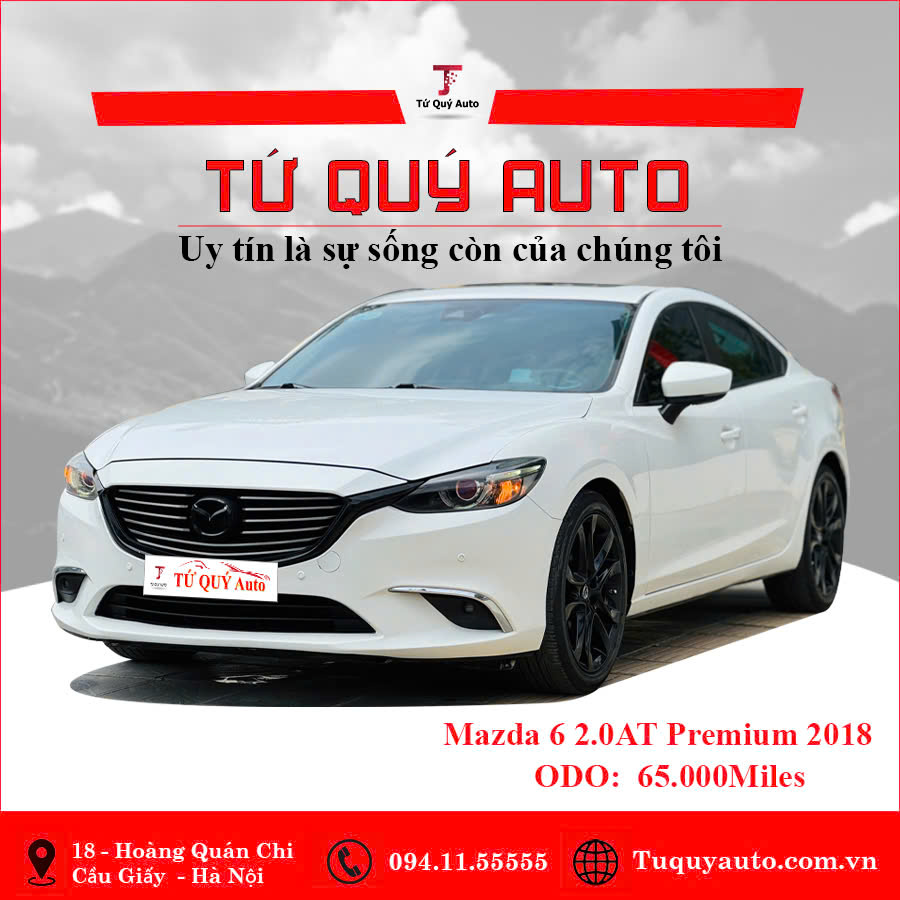 Xe Mazda 6 2.0L Premium 2018 - Trắng