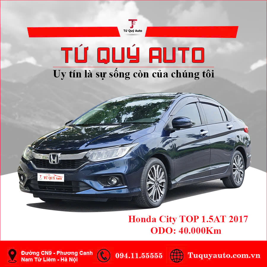 Xe Honda City 1.5TOP 2017 - Xanh Đen