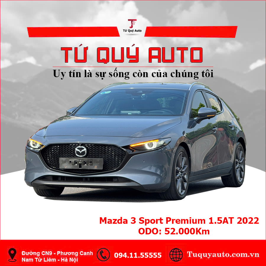 Xe Mazda 3 1.5L Sport Premium 2022 - Xám Xanh